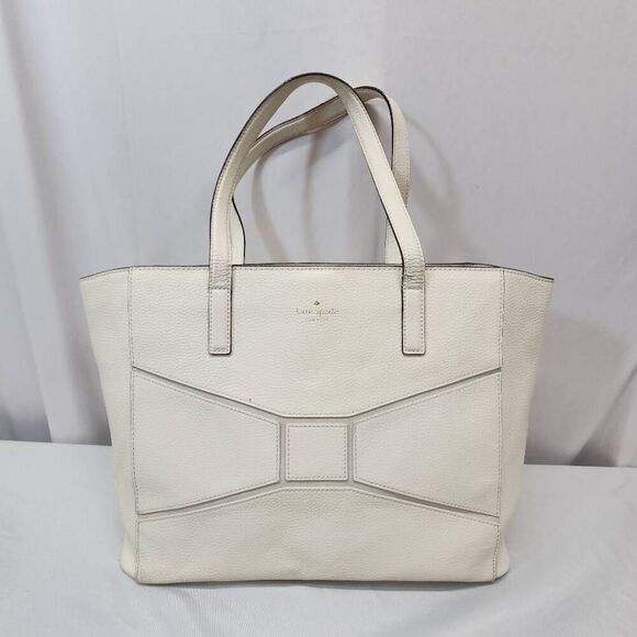 Kate Spade New York Bridge Place Francisca Large Tote Leather Bag White Cream - Picture 1 of 13